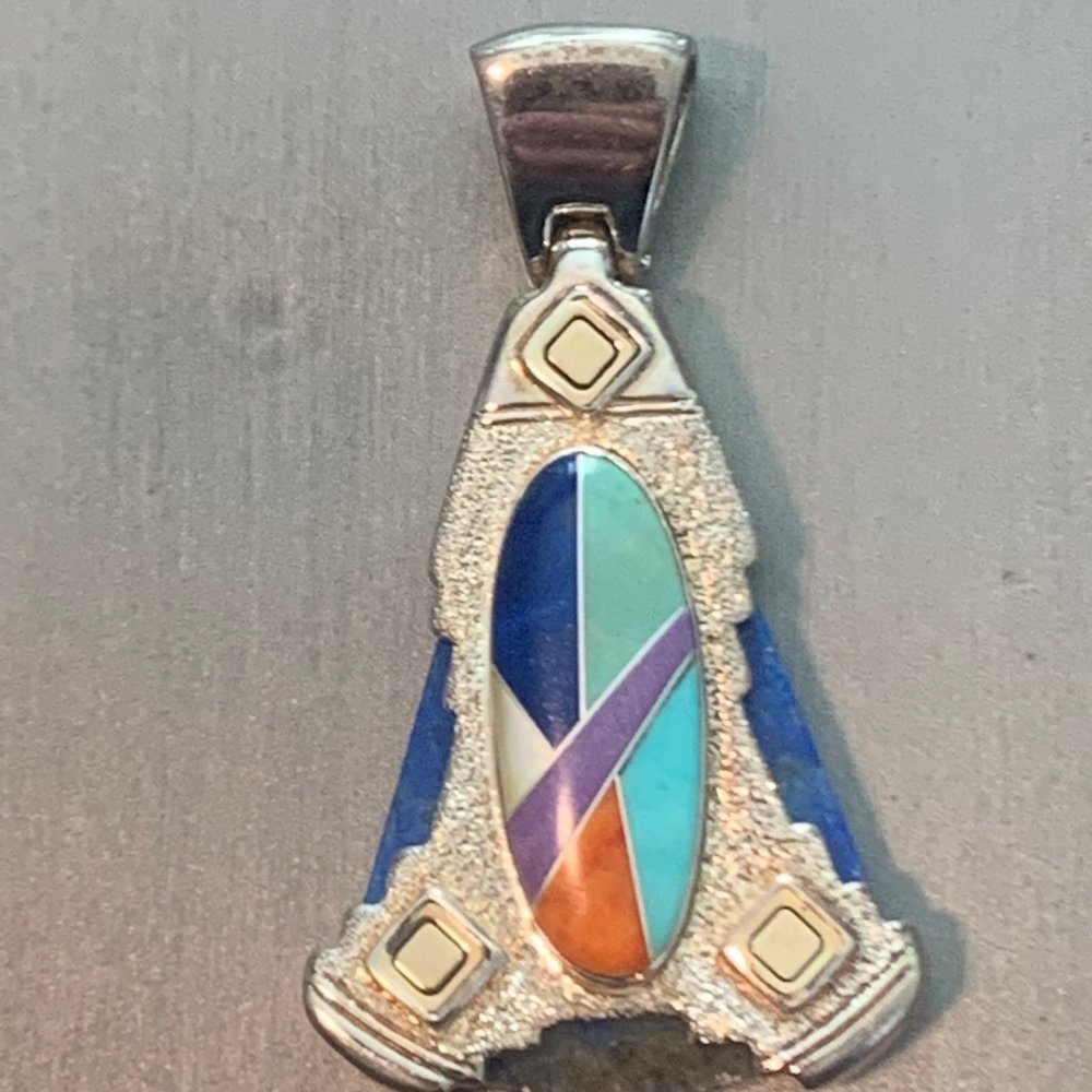 Classic Carolyn Pollack 14K & Sterling Pendant/REVERSABLE
